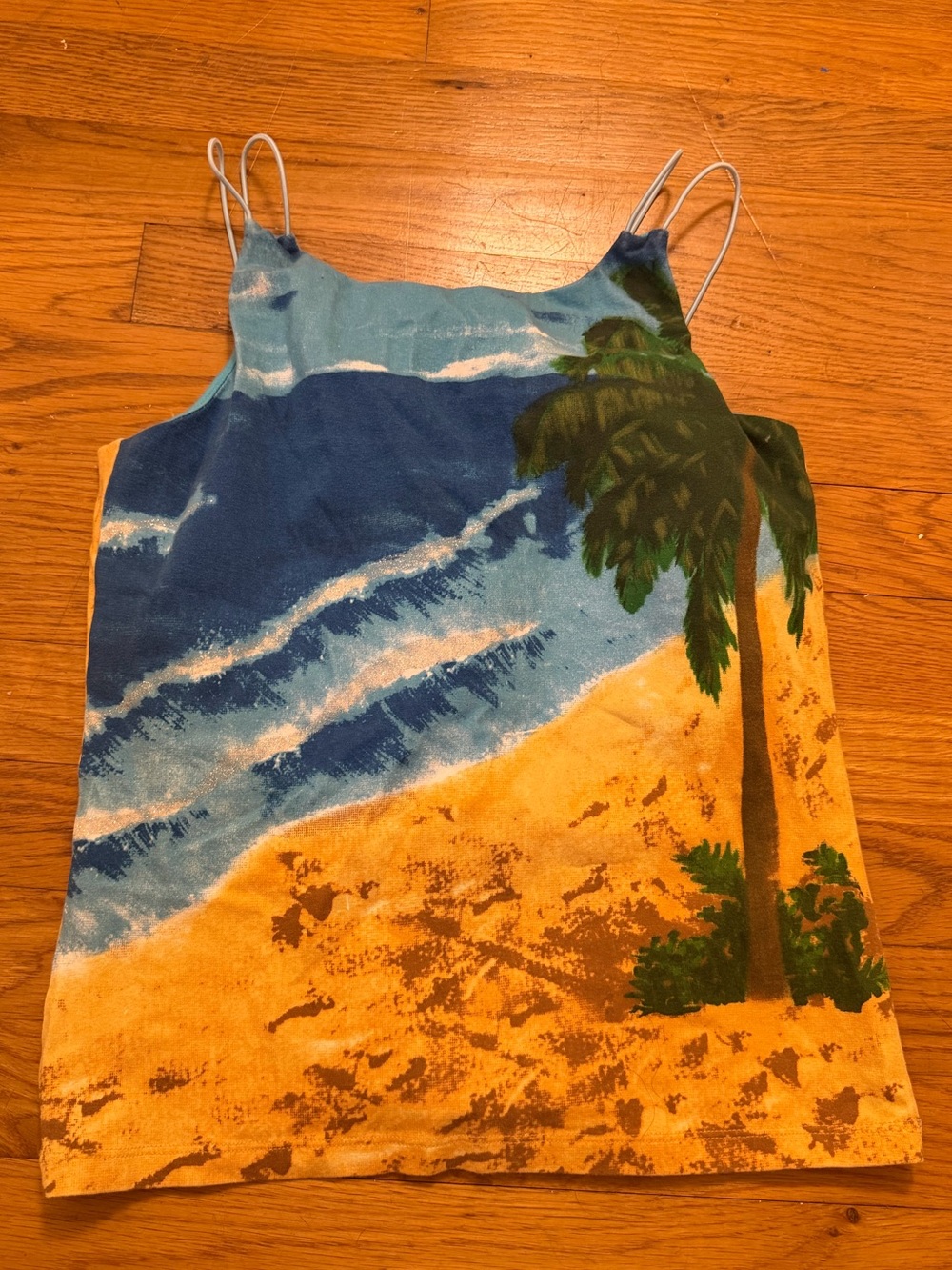 Y2k Vintage beach painting tank top